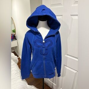 TNA Sportswear Royal Blue Full-Zip Hoodie with Embroidered Logo — Size L